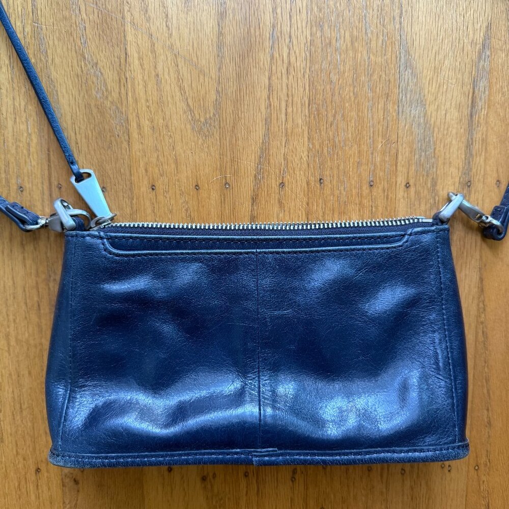 Hobo Cadence Leather Crossbody Purse Handbag Navy - Picture 2 of 7